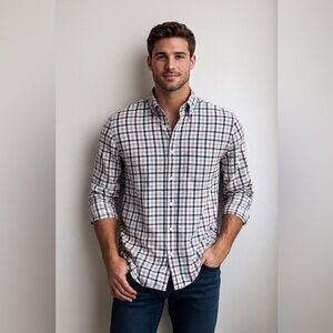 Izod Men's Casual Checkered Button Down Shirt Size XL/ TG/XG